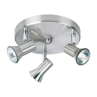 Netlighting Magnum 3 Light Flush Brushed Steel GU10 in Grey