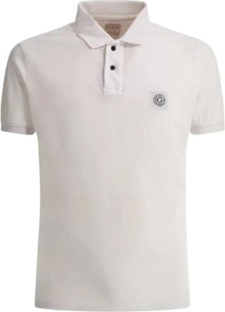 Guess Washed Polo - Heren - Polos - Wit - 2XL - Katoen - Tops