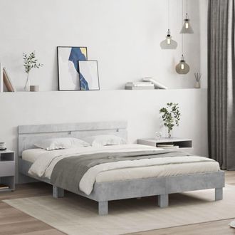 Berkfield Home Bed Frame without Mattress Concrete Grey 150x200 cm King Size