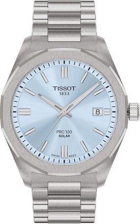 Tissot PRC 100 Solar Quartz Bracelet Watch, 39mm in Ice Blue at Nordstrom