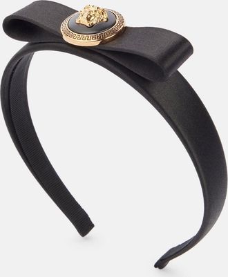 Versace Cerchietto Medusa 95 in raso con fiocco