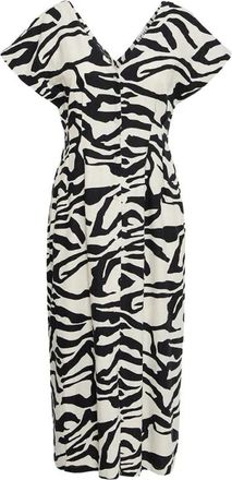 Ichi Zebra Print Maxi Jurk - Dames - Casual kleedjes - Veelkleurig - S - Kleedjes