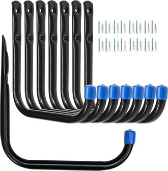 OEM Juego De 8 Ganchos Multiusos De 17 Cm Para Almacenamiento En Garaje, Ganchos Resistentes Para Escaleras, Organizador De Pared Para Garaje