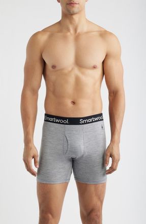 Smartwool Merino Wool Blend Boxer Briefs in Light Gray Heather at Nordstrom, Size Medium