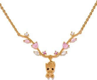 Girls Crew Marvels Groot Cubic Zirconia Pendant Necklace in Gold/pink at Nordstrom
