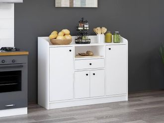 Vente-Unique Kitchen Buffet With 4 Doors, 1 Drawer, & 1 Niche - White - MIZOTA
