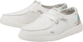 Hey Dude Womens Wendy Flora Sneaker In Lilly White