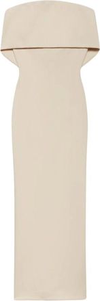 Aniye By Vestido midi con escote palabra de honor y abertura trasera - Dresses - Mujer - Beige - L