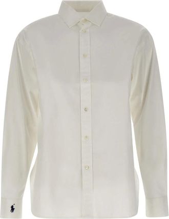 Polo Ralph Lauren Overhemden, Dames, Wit, XS, Katoen, Oversize katoenen overhemd