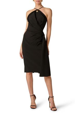 Aidan Mattox Crepe Sheath Dress in Black at Nordstrom, Size 10
