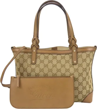 Gucci Brown Gg Canvas Pouch Tote Bag (Pre-Owned)