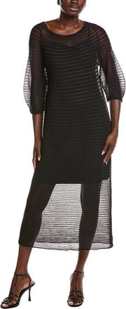 Lafayette 148 New York Crepe Sheer Pleat Silk-Blend Dress