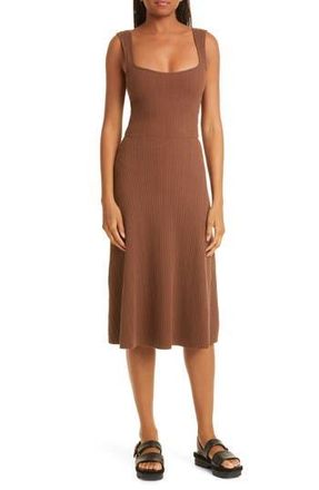 Vince Ribbed Sweetheart Neck Tank Dress in Hazelnut at Nordstrom Rack, Size X-Large