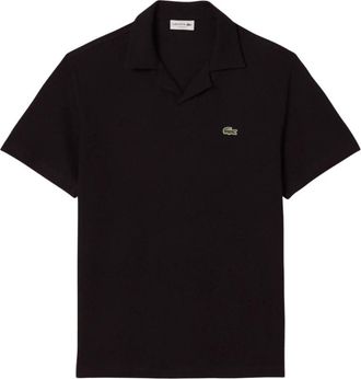 Lacoste Klassieke Fit Katoen-Linnen Polo - Heren - Polos - Zwart - L - Katoen - Tops