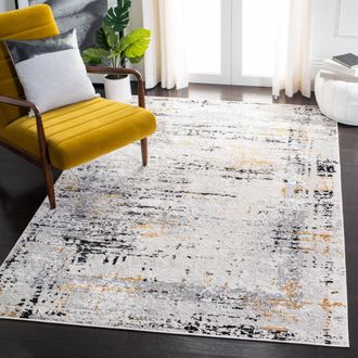 Safavieh Amelia Machine Made Area Rug, Grey / Gold Transitional Style Easy Care