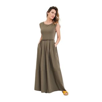 Alpha Studio Lange Jurk - Dames - Maxi kleedjes - Groen - S - Kleedjes