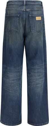 Maison Margiela Mens Five-Pocket Pants With Panel Design Dark Blue Cotton Jean
