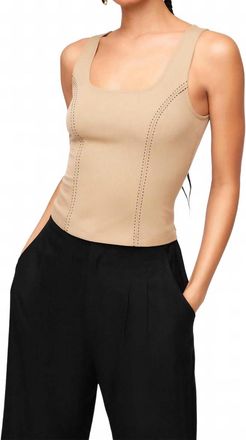 Fifteen Twenty Kali Saddle Stitch Vest In Camel