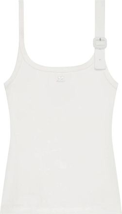 Courr&egrave;ges Buckle 90s Rib Tank Top