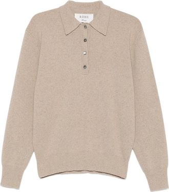 R&oacute;he Button-fastening Polo-collar Sweater