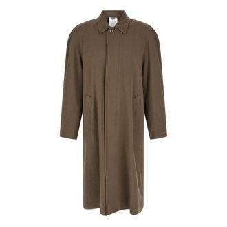 Magliano Caligo Embossed Herringbone Coat - male - Magliano - Single-Breasted Coats - Brown - M - Coats
