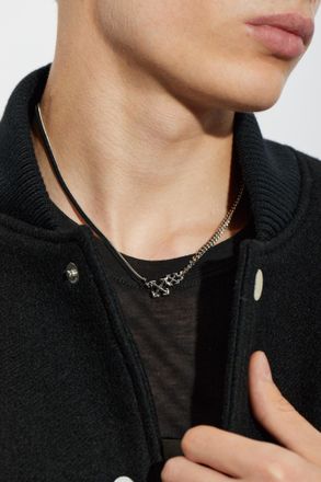 Off-white Brass Necklace, Mens, Silver