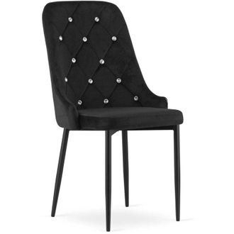 Private Label Sedia Valora AMORE in velluto nero con gambe in metallo x1