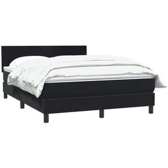 vidaXL Cama Box Spring Con Colch&oacute;n Terciopelo Negro 160x210 Cm Vidaxl