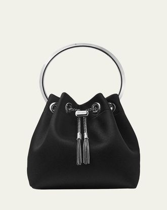 Jimmy Choo London Bon Bon Satin Bucket Top-Handle Bag