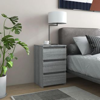 vidaXL Vidaxl - Mesita De Noche Madera Contrachapada Gris Sonoma 40x35x62,5 Cm