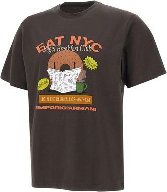 Emporio Armani Capsule New York ASV T-shirt - Heren - T-shirts - Bruin - L - Katoen - Tops