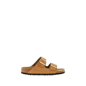 Birkenstock Sliders, female, Brown, Size: 11 US Arizona Soft Footbed