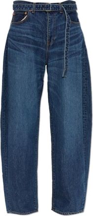 sacai Denim Broek - Dames - Loose Fit Jeans - Blauw - S - Denim - Jeans