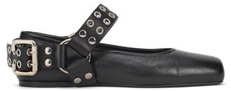 Alaia Womens Leather Biker Boots Black Calfskin Ballerina Shoes