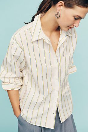 Maeve Shrunken Bennet Button Down Shirt by Maeve Top