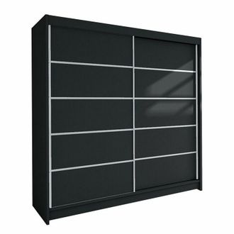 Mirjan24 Armario Closico 153, Negro, 215x180x58cm, Puertas De Armario: Correderas, N&uacute;mero De Estantes: 5