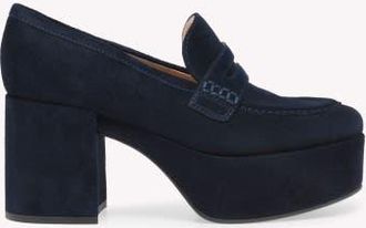 Gianvito Rossi Jenna Mocassin in Blue Suede at Nordstrom, Size 39.5