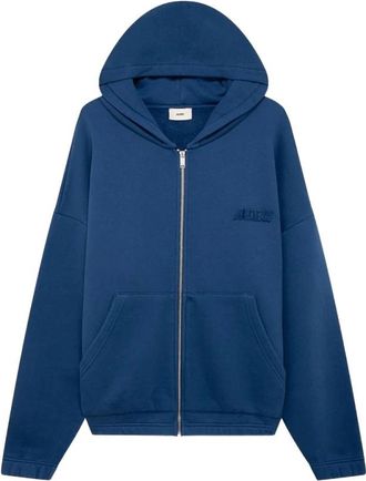 Autry Hipx 032R Jersey Drone - Heren - Vesten met rits - Blauw - L - Katoen - Hoodies & sweatvesten