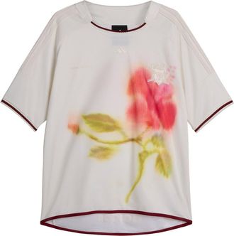 adidas x Wales Bonner Floral Footbal Jersey in Chalk White at Nordstrom, Size Xx-Large