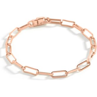 Mint & Lily Open Link Paperclip Chain Bracelet in 18K Rose Gold Plated at Nordstrom, Size 7.5