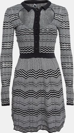 M Missoni Black/white Patterned Knit Mini Dress