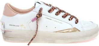 Crime London Schoenen, Dames, Veelkleurig, 39 EU, Leer, SK8 Deluxe Savage White