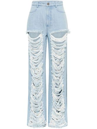 Dion Lee Jeans con frange - Blu