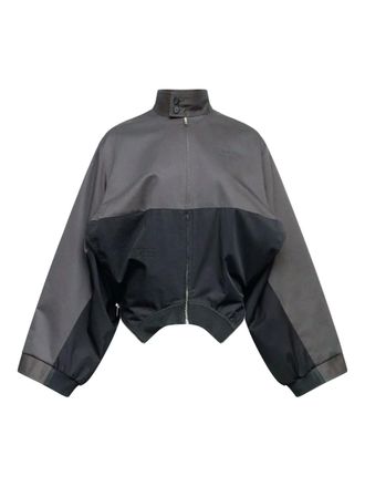 Maison Margiela zip colour-block jacket - women - Polyester/Cotton - 42 - Grey