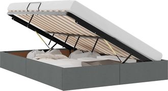 vidaXL Estructura De Cama Ottoman Gris Oscuro 140 X 190 Cm Tela Vidaxl