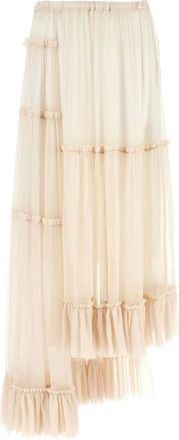 Dries Van Noten Rokken, Dames, Beige, S, Katoen, Sunia Bis Asymmetrische Maxirok