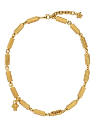 Versace Medusa-pendant cylindrical necklace - Gold