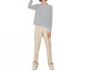 Kule Modern Long Sleeve T-Shirt In Cream Navy