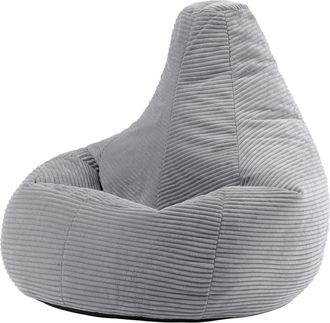 Icon Brand Puf con respaldo alto de pana gris claro