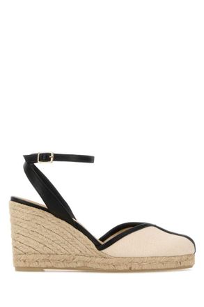Castaner Off White Color Block Espadrille Wedges